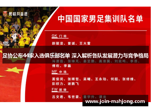 足协公布44家入选俱乐部名单 深入解析各队发展潜力与竞争格局